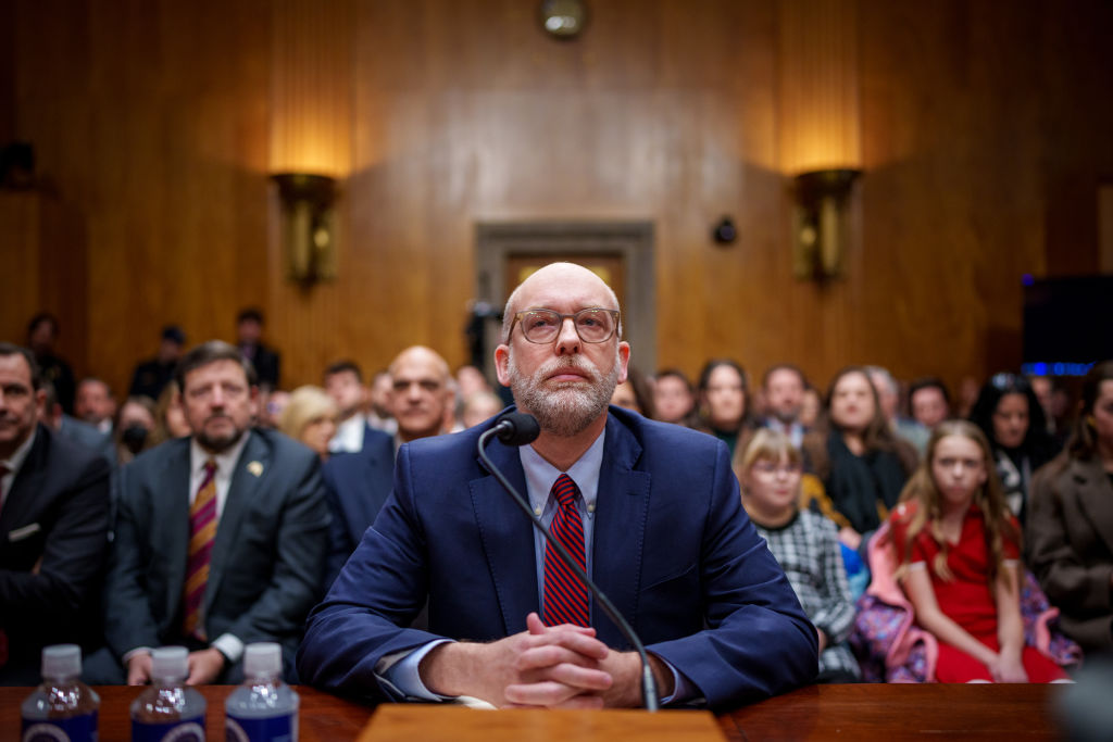 Russell Vought appears at a Senate confirmation hearing last month. Credit: Getty