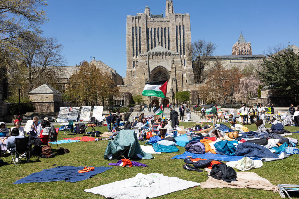 Pro-Palestine demonstrations at yale have attracted the Trump administration's attention. Credit: Getty