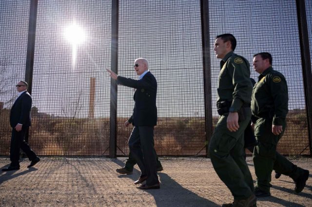 Biden at the US border. Credit: Getty