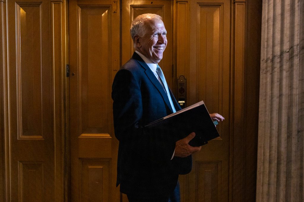 Tillis now finds himself at the heart of the moderate MAGA paradox. Credit: Getty