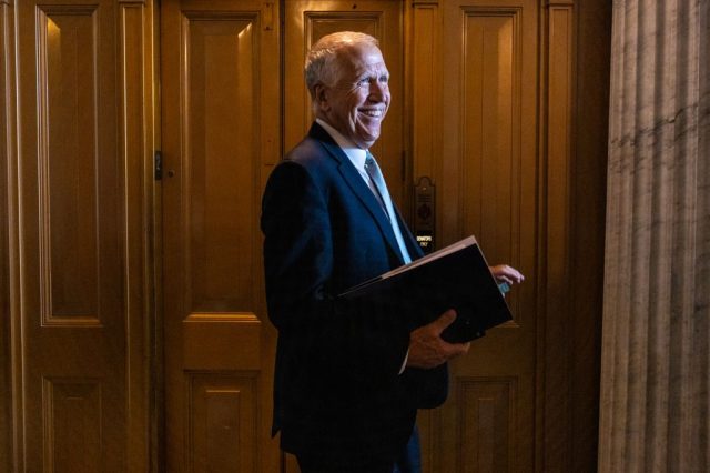 Tillis now finds himself at the heart of the moderate MAGA paradox. Credit: Getty