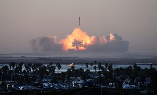 The SpaceX launch in Boca Chica, Texas. Credit: Getty