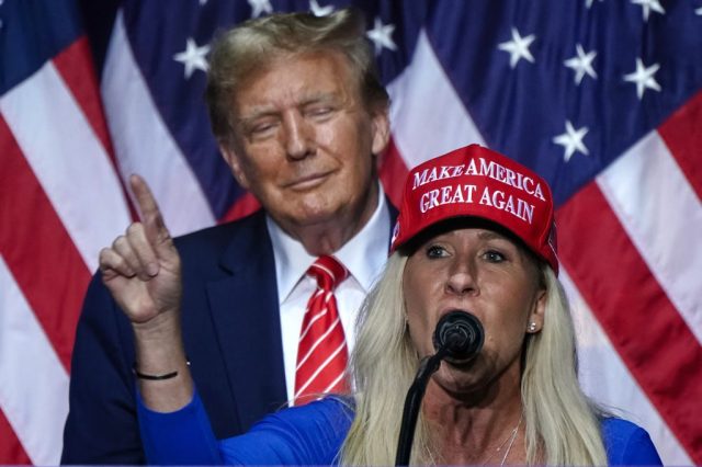 Greene has been careful to avoid criticising Trump directly. Credit: Getty