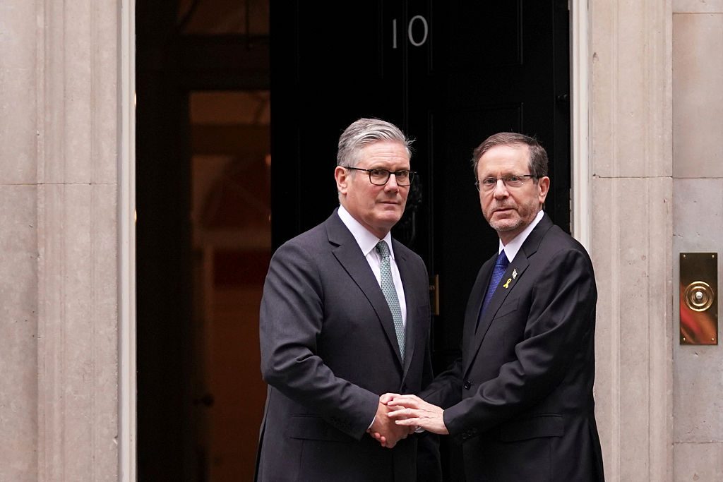 Keir Starmer meets Isaac Herzog in Downing Street today. Credit: Getty