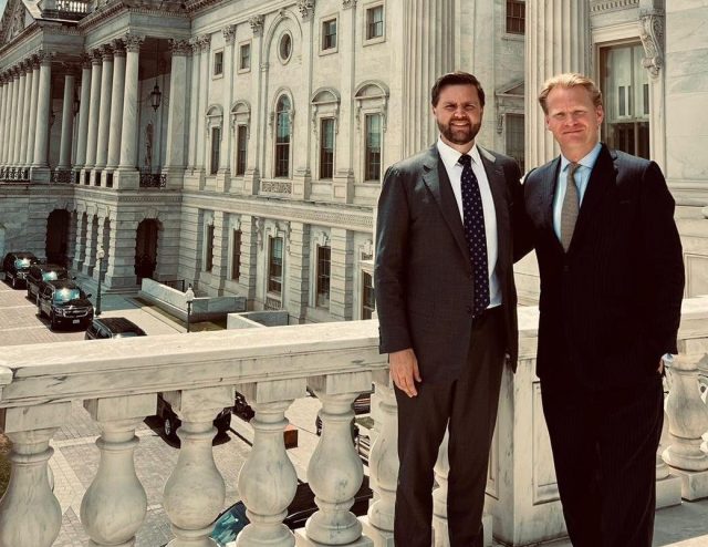 James Orr with his buddy JD Vance. Credit: James Orr/X