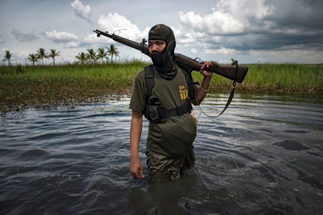 A Moro Islamic Liberation Front fighter in the Philippines in 2017. (Jes Aznar/Getty)