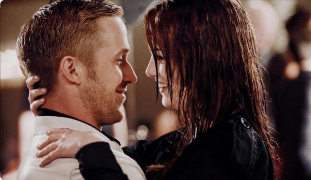 Ryan Gosling with Emma Stone in Crazy, Stupid, Love (2011).