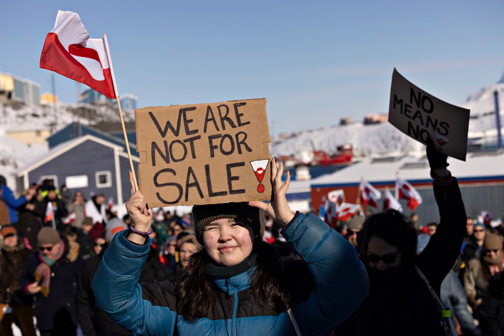 Protesters in Greenland last year. Credit: Getty