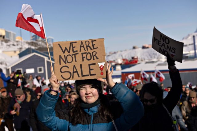 Protesters in Greenland last year. Credit: Getty