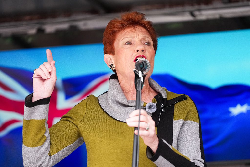 One Nation founder and leader Pauline Hanson. Credit: Getty