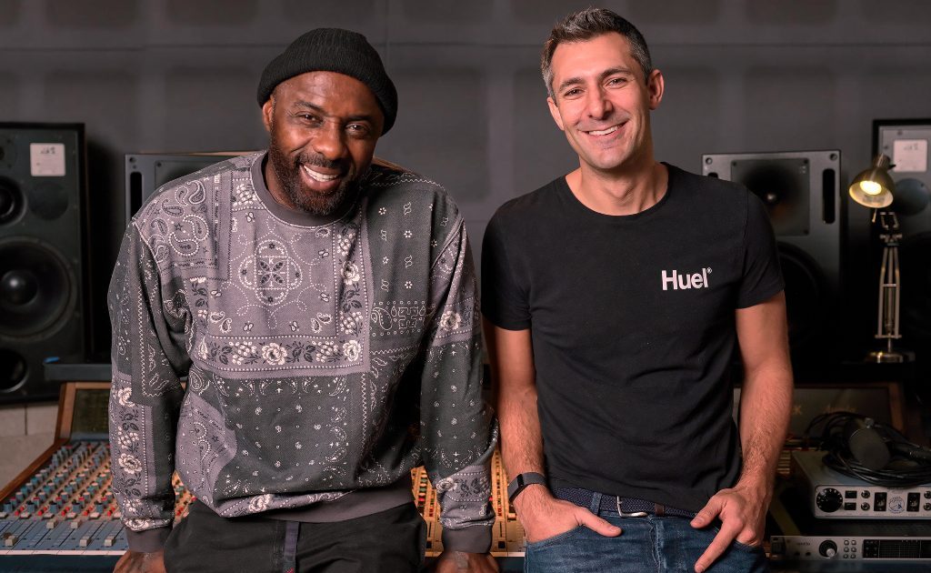Huel CEO James McMaster (R) with company investor Idris Elba. Credit: Huel