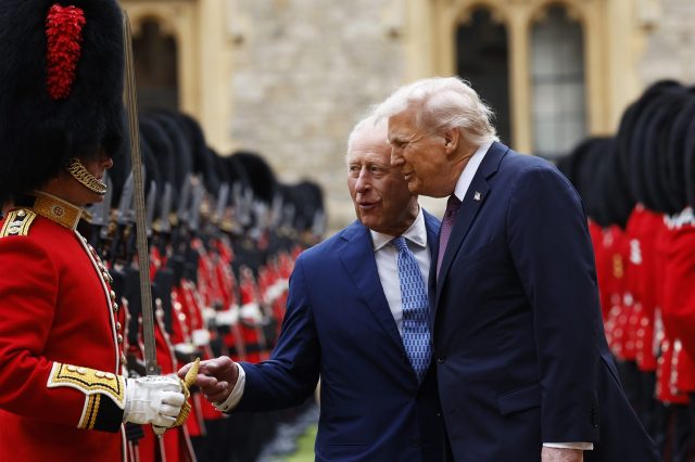 King Charles III and President Trump at Windsor Castle, 17 September 2025. (Anna Moneymaker/Getty)