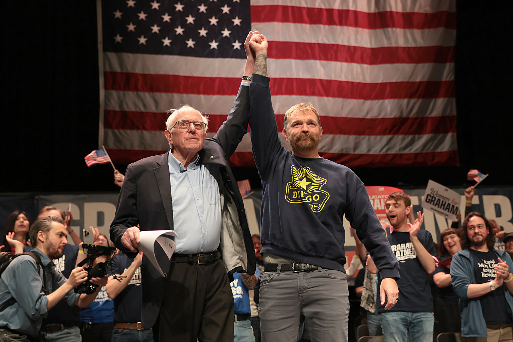 Platner is running with the enthusiastic endorsement of Bernie Sanders. Credit: Getty