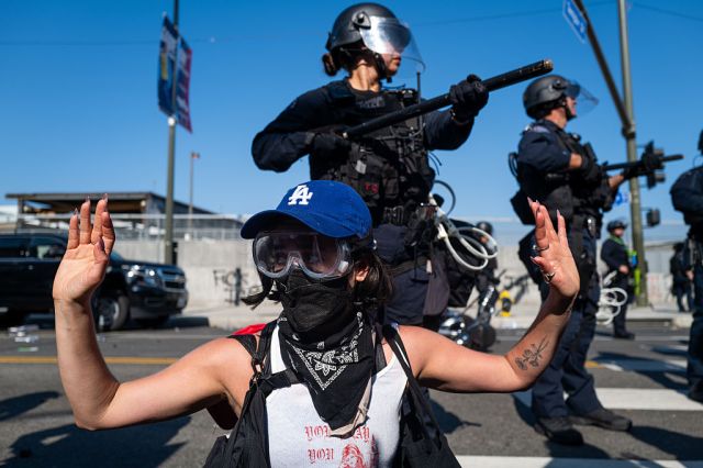 ICE raids have prompted a series of protests across America in the last year. Credit: Getty