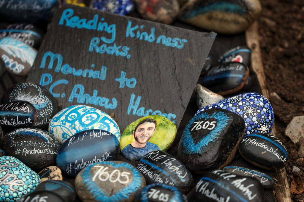 A memorial to PC Andrew Harper, who was killed in 2019. Credit: Getty