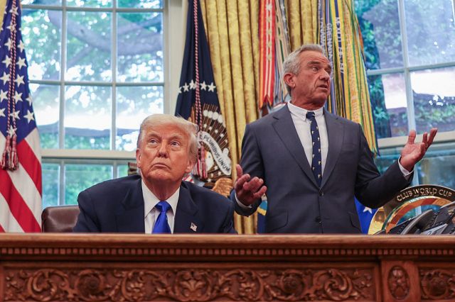 President Trump and HHS Secretary RFK Jr. exemplify populist dysfunction. Credit: Getty