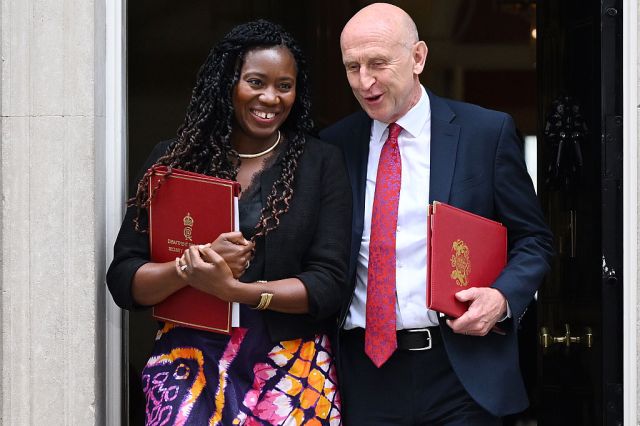 Fahnbulleh and Healey at Downing Street this week. (Ben Montgomery/Getty Images)