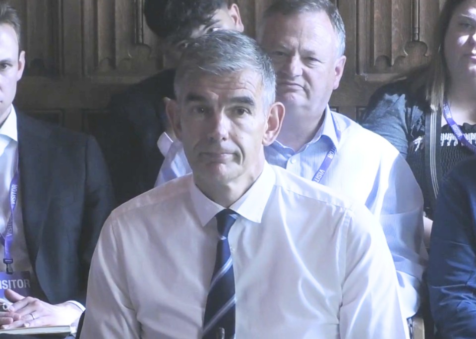 Matt Brittin claimed today that the BBC needed more funding to tackle disinformation. Credit: Parliamentlive.tv