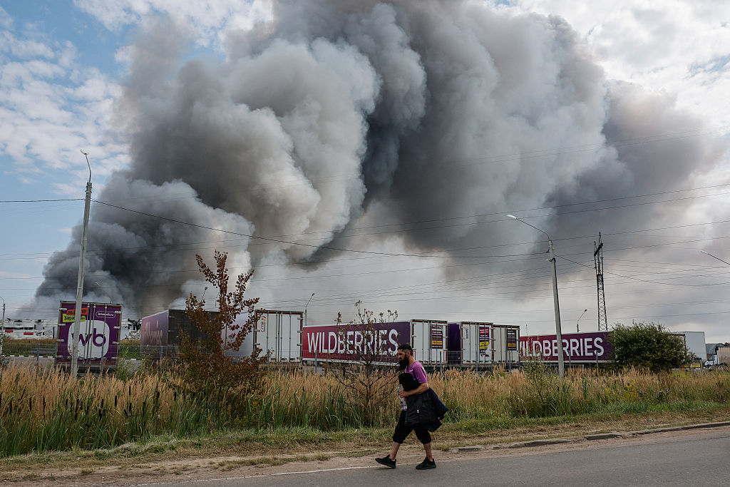 Hundreds of drones targeted sites in Moscow yesterday, including warehouses for the online retailer Wildberries. Credit: Getty